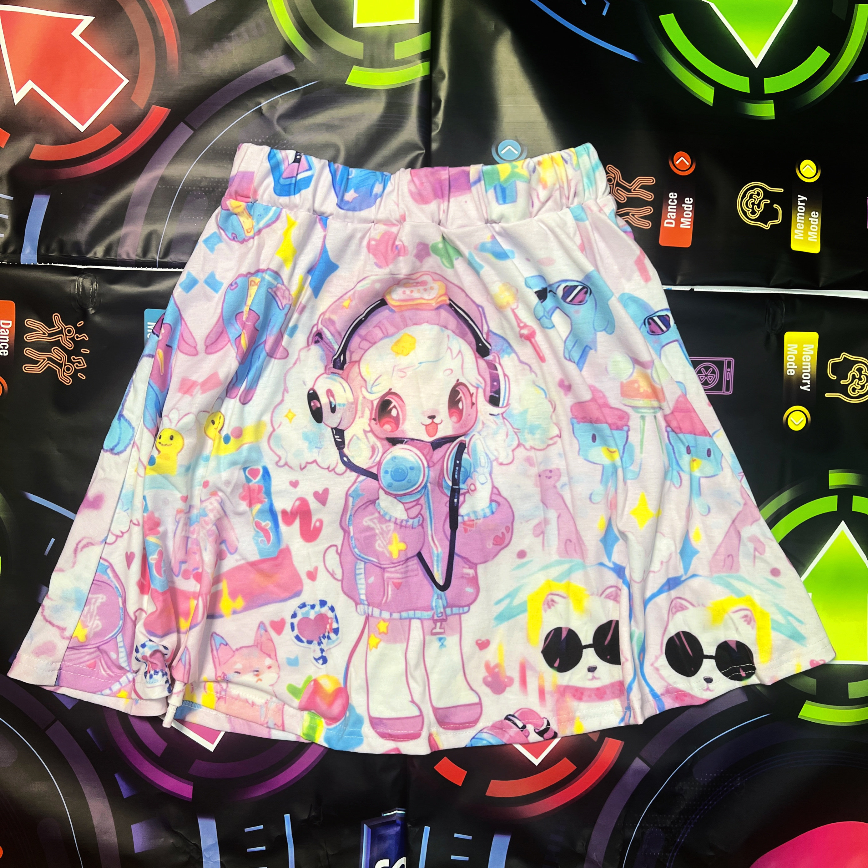 LEERROO咪护士 原创设计卡通印花Y2K千禧辣妹高腰蛋糕短裙半身裙