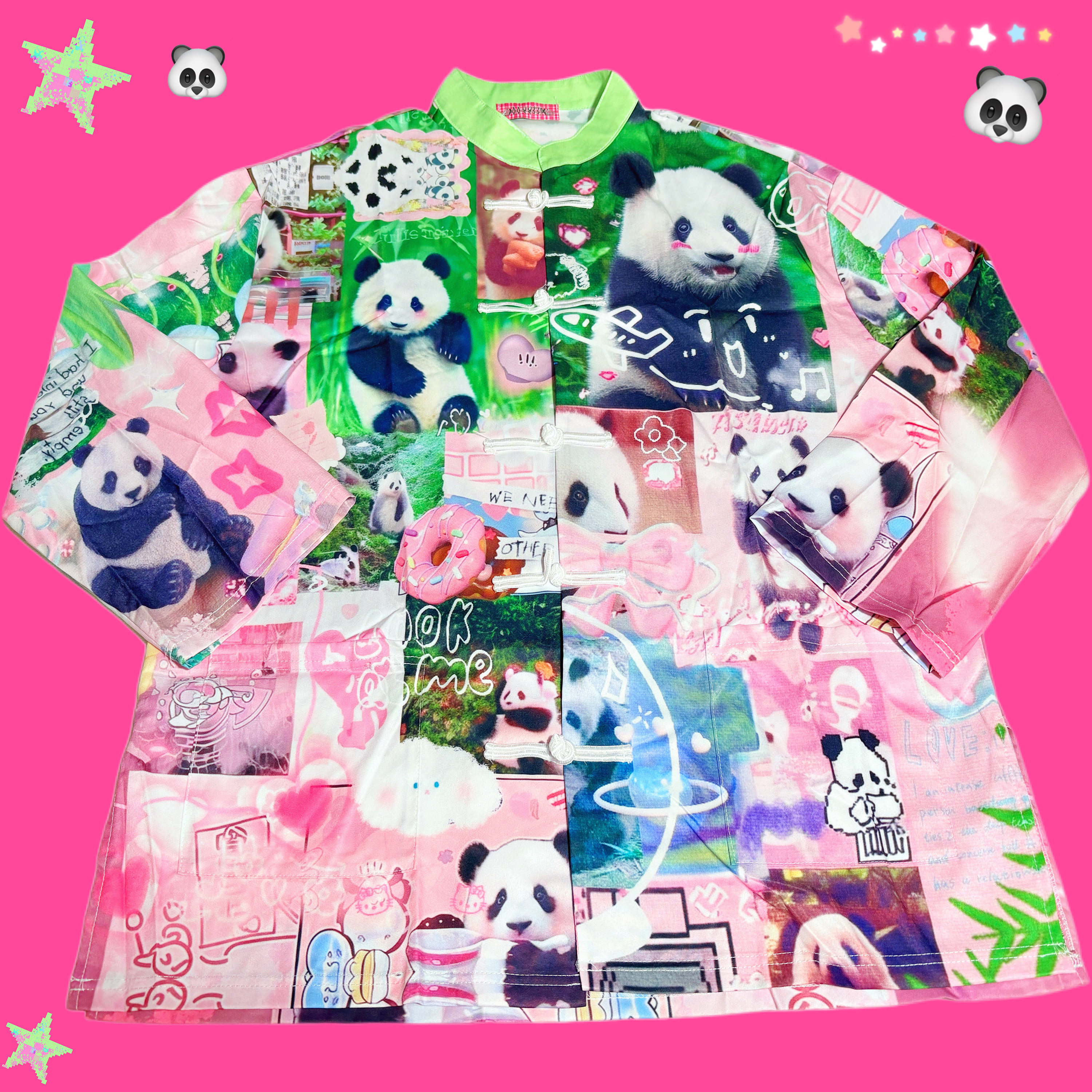 LEERROO原创设计Y2K中华风熊猫拼贴印花立领长袖唐装盘扣中式上衣,女装/女士精品,上衣,淘宝优惠券,粉丝福利购,淘宝优惠卷