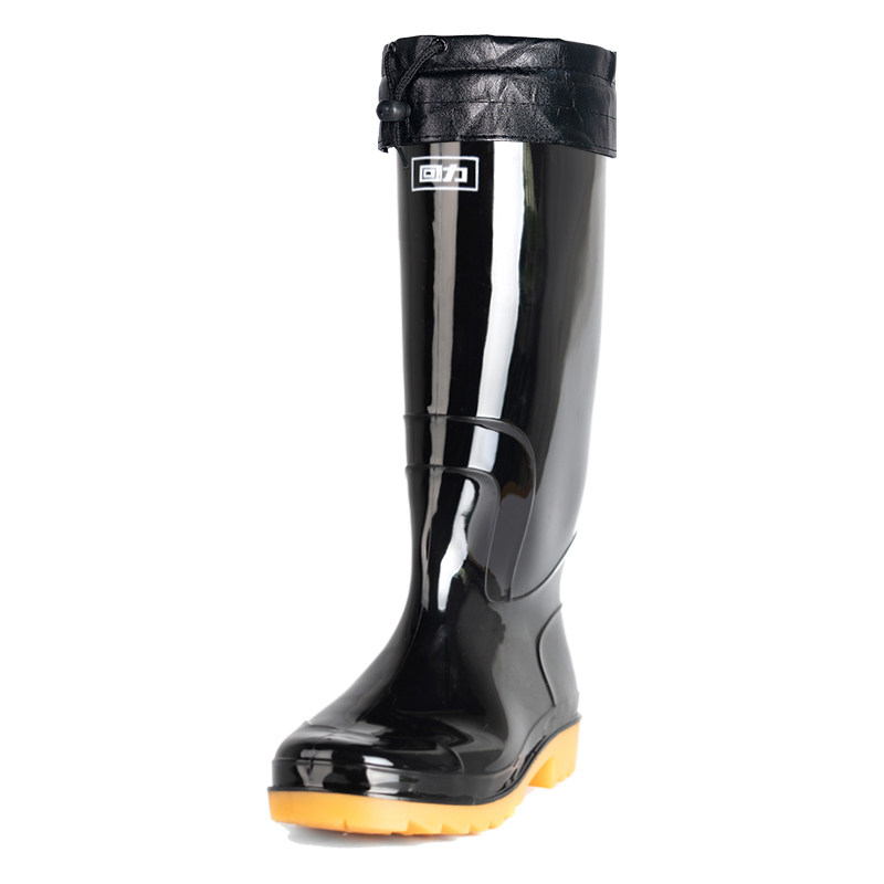 WINTER THICK HIGH BOOTS RAIN BOOTS MEN PLUS COTTON NON-SLIP RAIN BOOTS FEMALE SHORT BARREL RUBBER SHOES WATERPROOF SHOE COVER IN THE TUBE PLUS VELVET SHOES