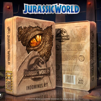 GUMO现货 Indominus Kit 侏罗纪世界 公园 Doctor Collector 铁盒