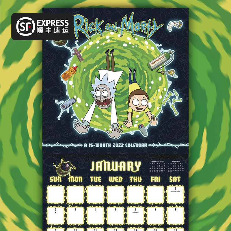 挂历瑞克和莫蒂Rick and Morty 2022美国卡通动漫日历GUMO现货