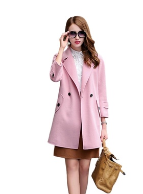 奈昕个性化私人定制91771气质优雅纯色修身百搭西装领毛呢外套女
