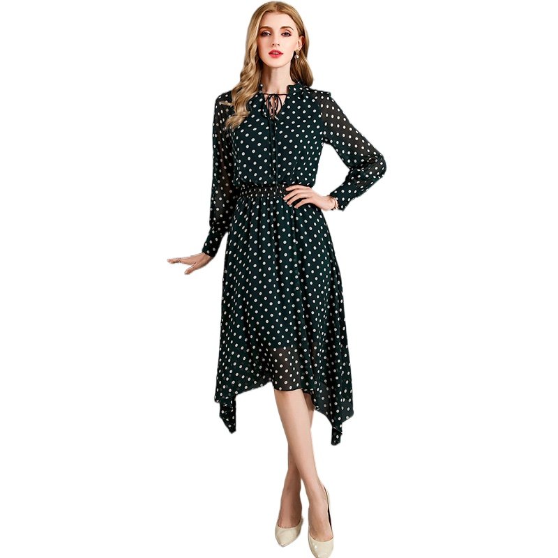 奈昕让您穿着漂亮个性化私人订制 130283 高定春印花波点收腰修身