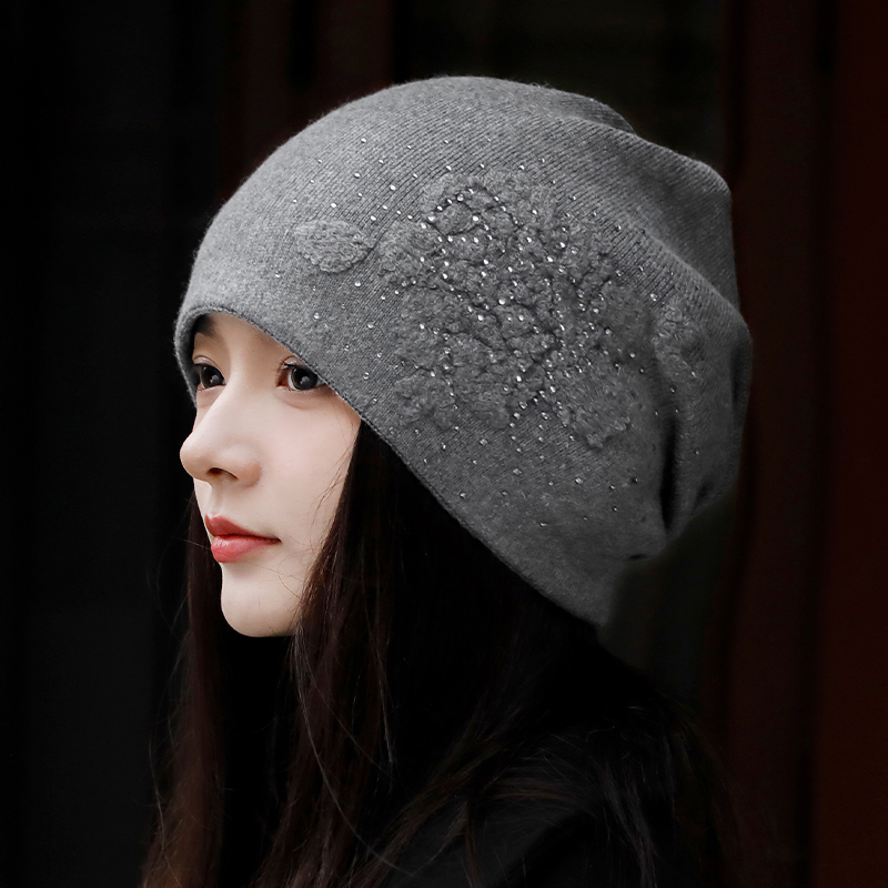 草莓恋人毛线帽女秋冬