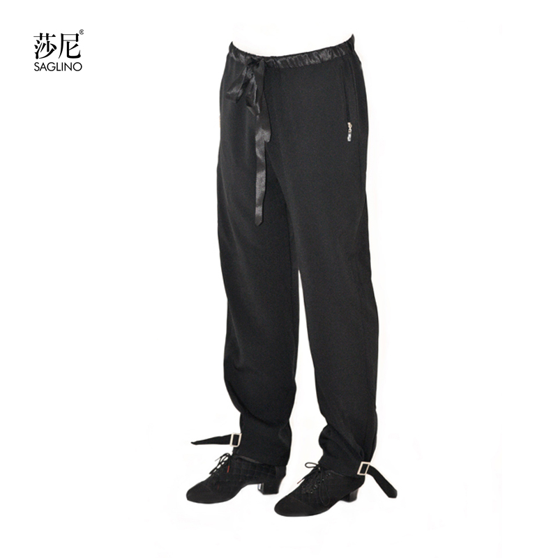 莎尼成人男士拉丁舞裤国标舞运动休闲长裤体育舞蹈练习服交谊舞裤