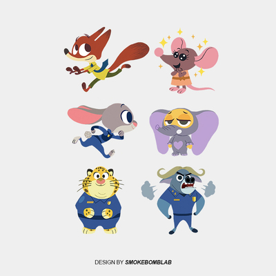 smokebomblab可爱zootopia朱迪警官judy疯狂动物城儿童纹身贴纸