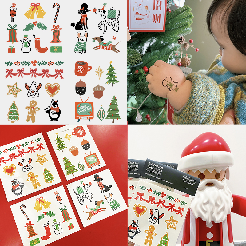 儿童纹身贴纸派对圣诞节