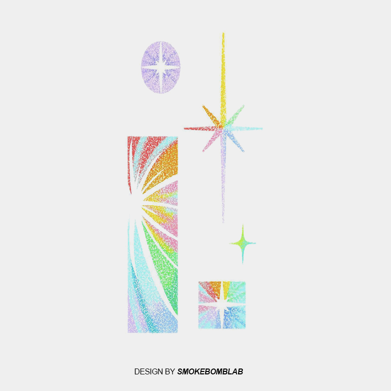 smokebomblab童趣twinkle闪光 烟花炫彩几何插图防水可爱纹身贴纸
