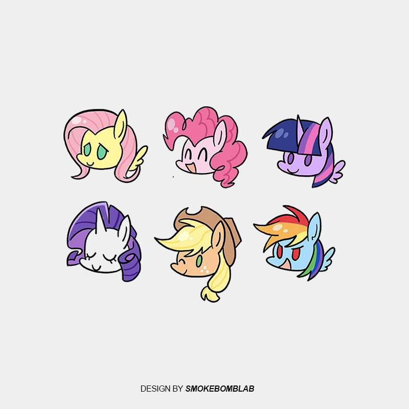 smokebomblab kids儿童女生little pony小马宝莉友谊标志纹身贴纸