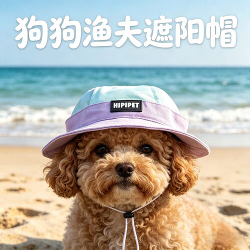 泰迪专用狗狗帽子小狗宠物狗露耳朵遮阳帽小型犬太阳帽渔夫帽夏天