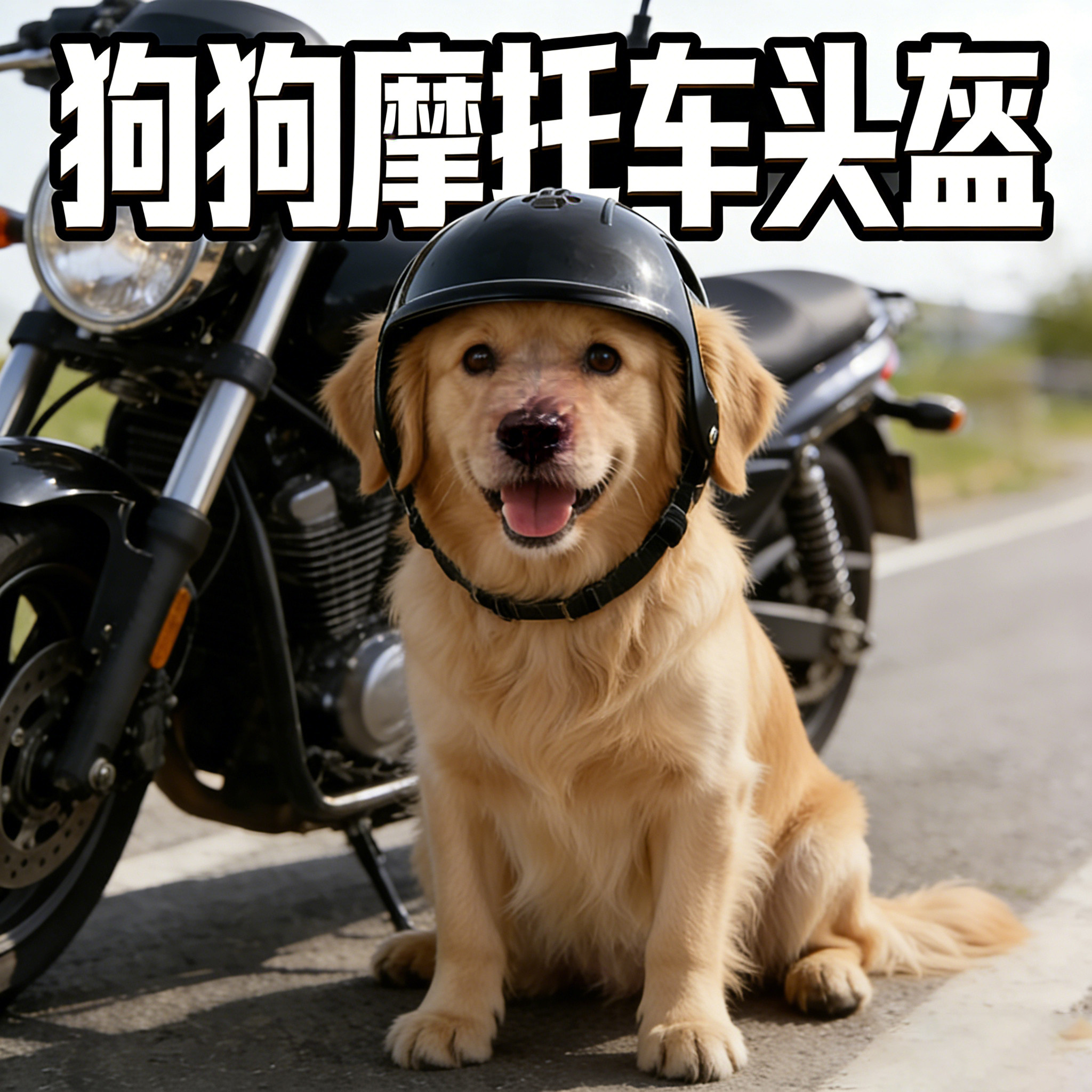 金毛专用狗狗摩托车头盔大型犬骑行小狗帽子护目镜墨镜宠物外出