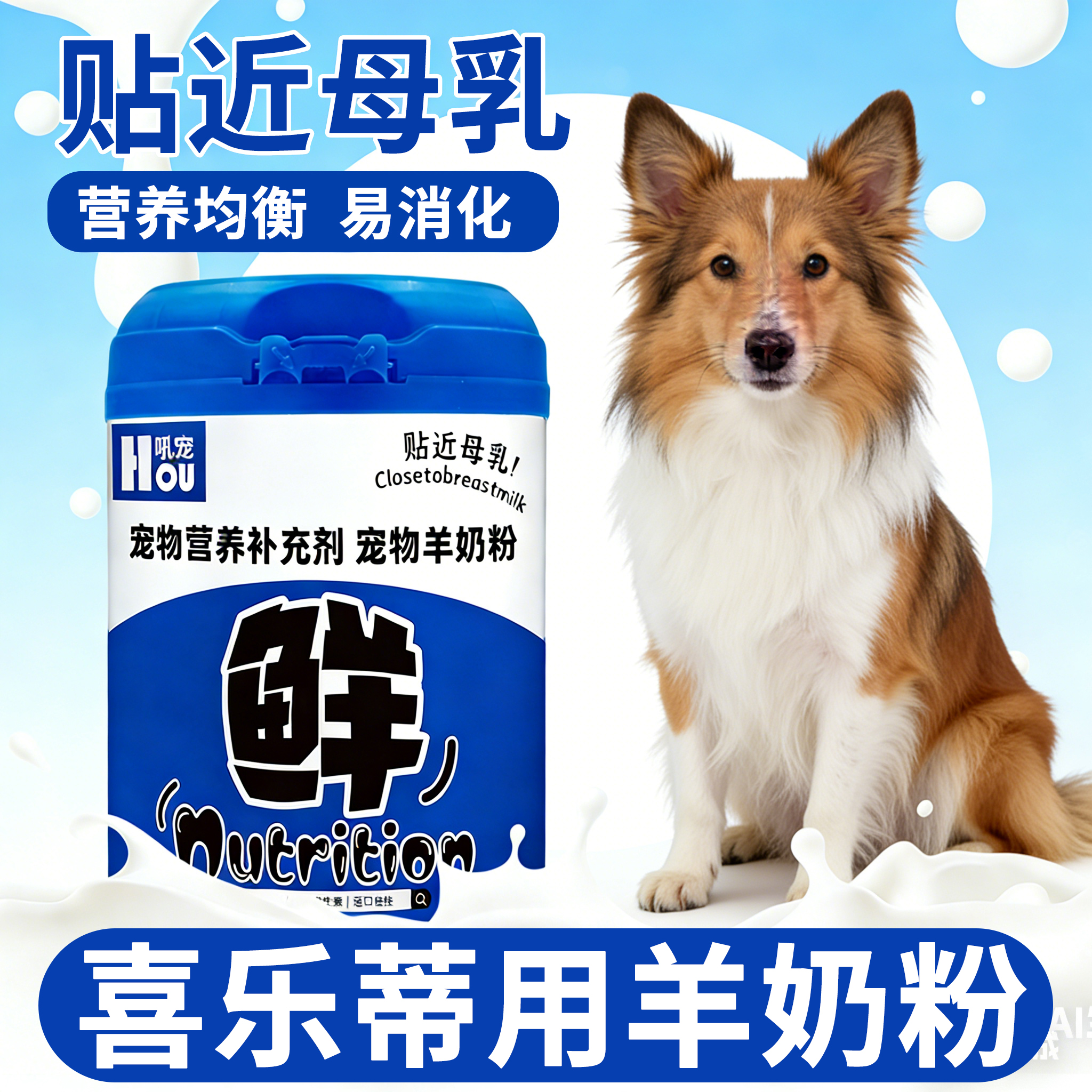 喜乐蒂专用狗狗羊奶粉刚出生的幼犬小狗喝的奶粉营养补充剂成犬