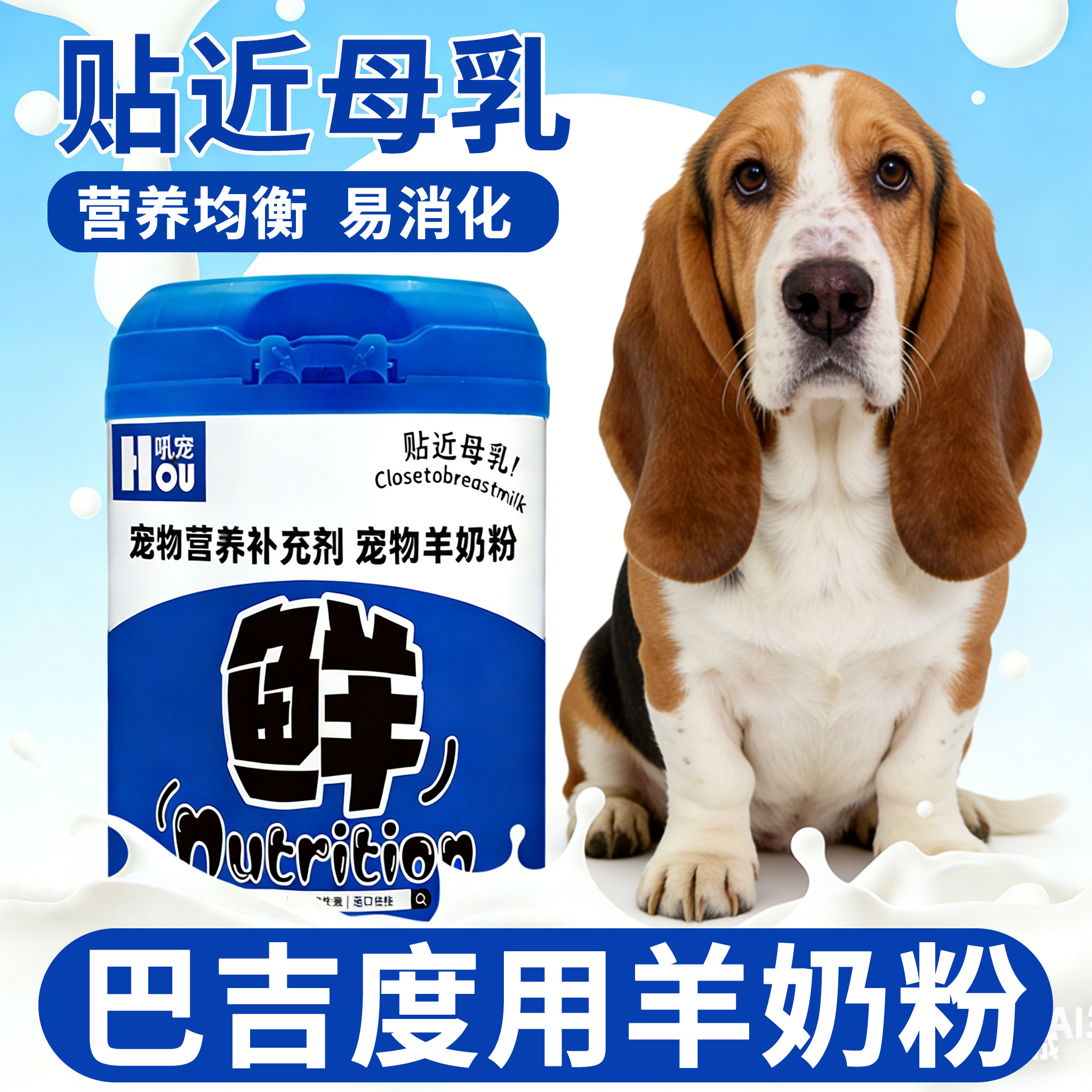 巴吉度专用狗狗羊奶粉刚出生的幼犬小狗喝的奶粉营养补充剂哺乳期