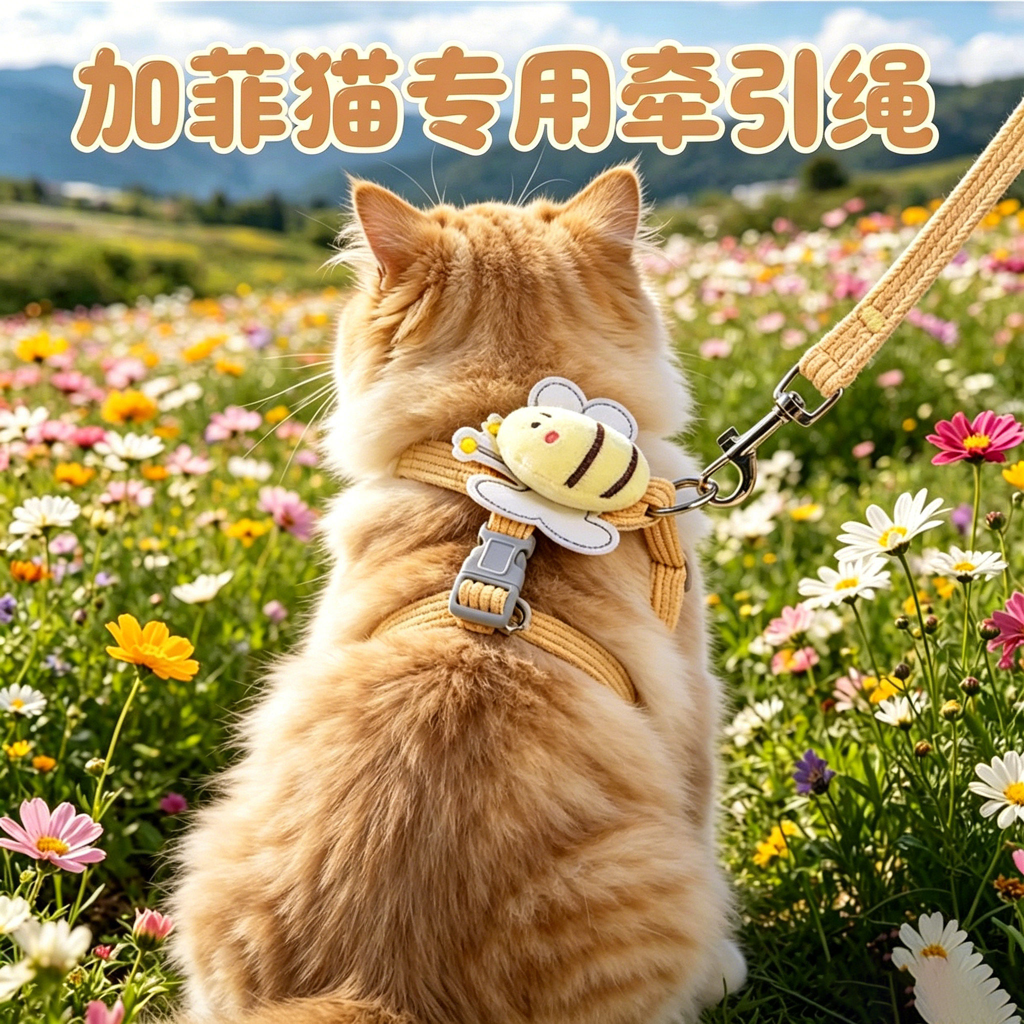 加菲猫专用猫咪牵引绳小猫超小号外出胸背幼猫背心式链子防挣脱