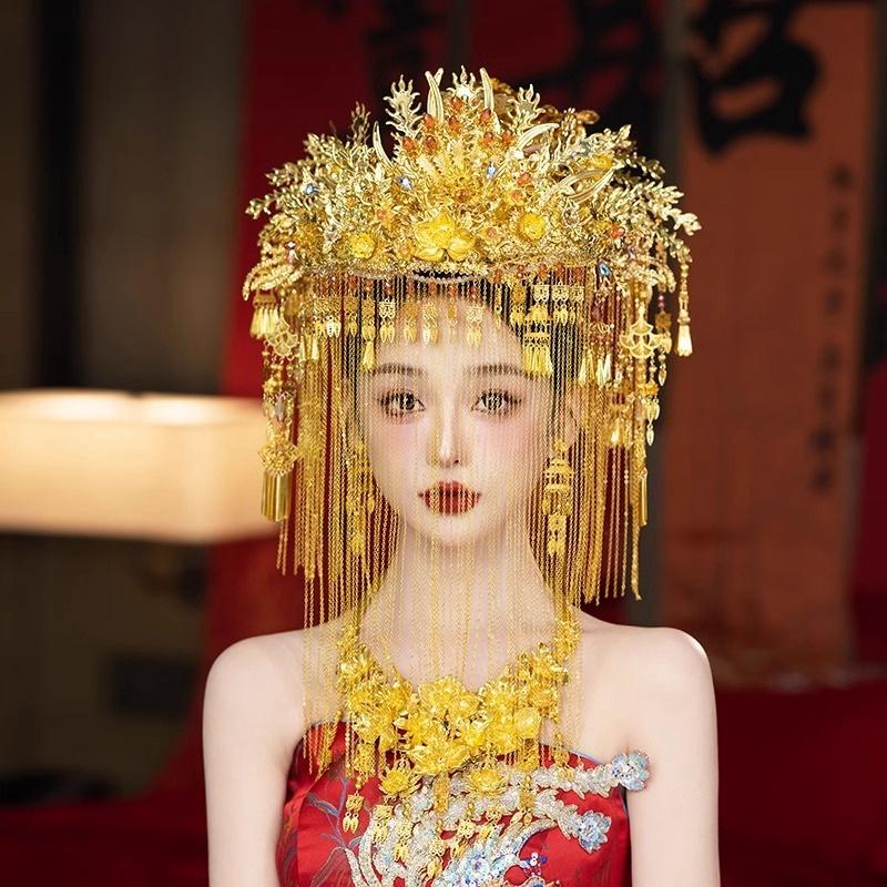 金色重工中式新娘秀禾服头饰汉服发饰