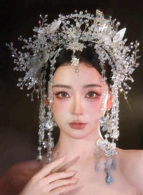 日韩奢华水晶水钻皇冠发饰新娘跟妆婚纱礼服旅拍时尚头饰结婚饰品