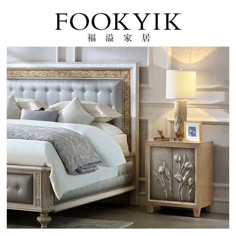 福溢家居 FOOKYIK美式软包床主卧室1.8米床大户型卧室家具欧式床
