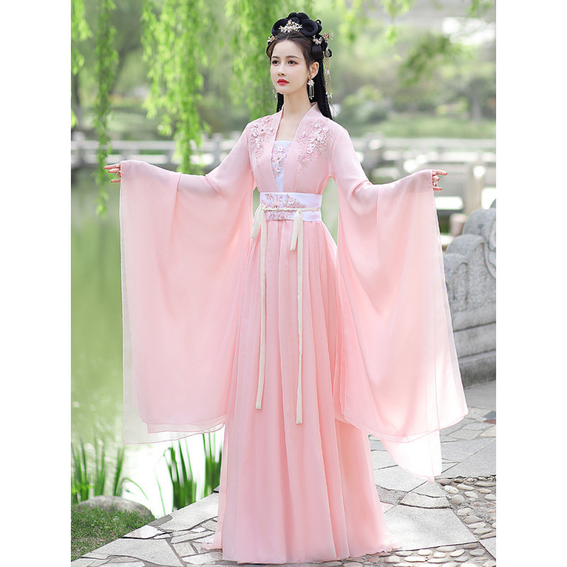 粉色显白樱花汉服女装2025新款古