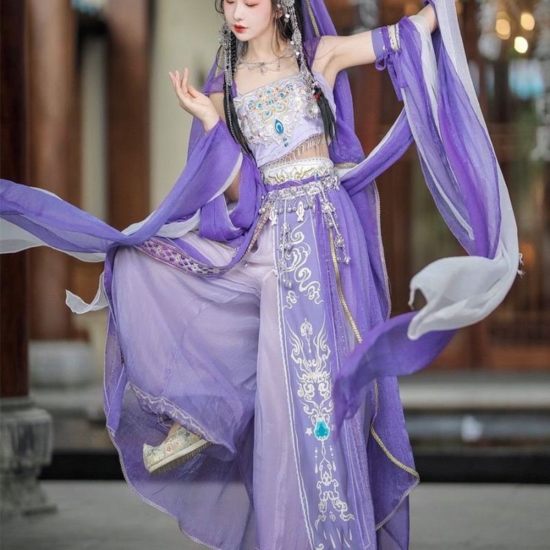 双色仙气款汉服女敦煌飞天异域风