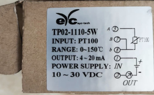 台湾EYC温度变送器TP02-1110-5W
