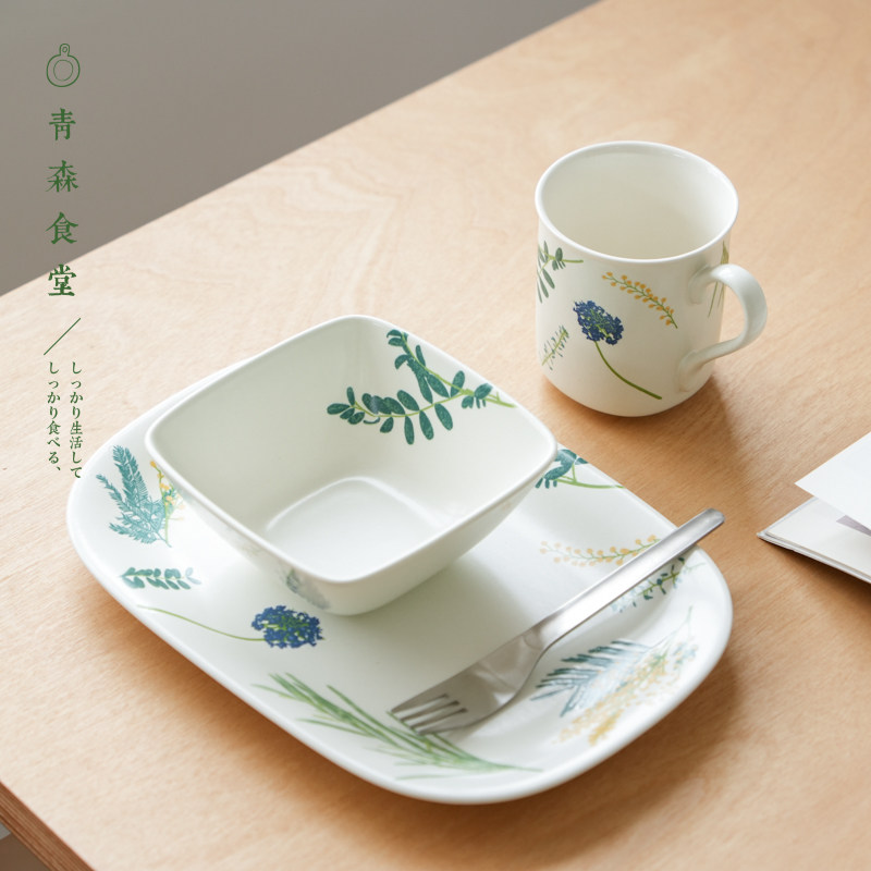 〈青森食堂〉日本制作家日比谷花壇柔和花草陶瓷马克杯碗长盘套装,餐饮具,盘,淘宝优惠券,粉丝福利购,淘宝优惠卷