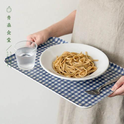 〈青森食堂〉日本fog linen work条纹亚麻树脂长形托盘餐盘收纳盘