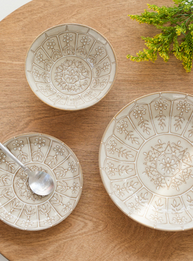 〈青森食堂〉日本制美浓烧Arabesque窑变釉做旧陶瓷甜品小碟钵盘