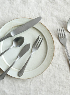 〈青森食堂〉日本制青芳J-Wing磨砂做旧不锈钢甜品勺叉黄油刀餐具