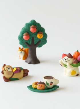 动物橡子山可爱迷你装饰摆件