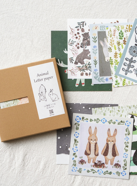 〈青森食堂〉日本4legs手绘动物植物猫咪插画方形便签手账留言本