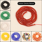 4mm红黑白玛瑙散珠猫眼石水晶圆珠金丝玉和田碧玉diy手串配珠