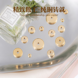极速黄铜隔片配件加厚手工diy串珠文玩手链材料T金色垫片手串饰品