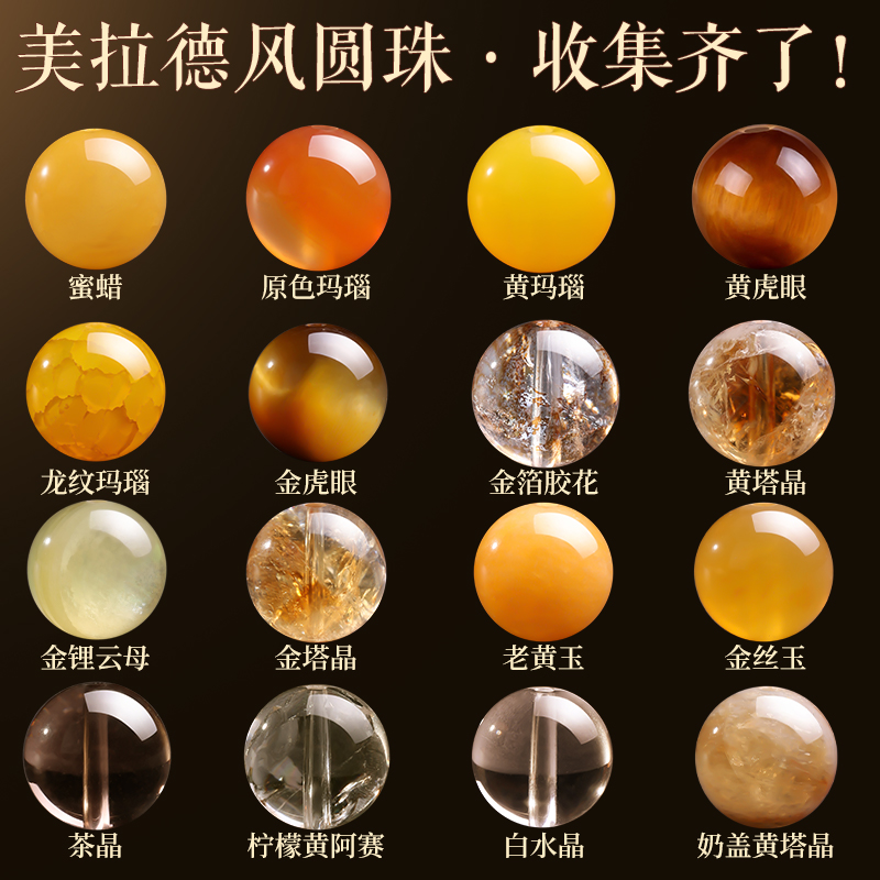 天然金丝玉散珠黄色水晶原矿玛瑙缅黄玉手链diy配件玉石配饰串珠