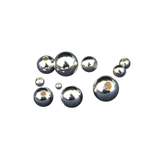 925纯银珠子散珠实心小孔径圆珠手工diy手链手串银饰隔珠配件材料