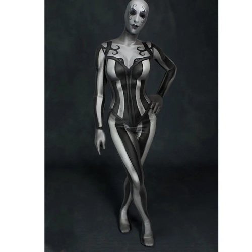 2026跨境热卖万圣节怪物图3D印花连体紧身衣舞台表演服弹力Zentai