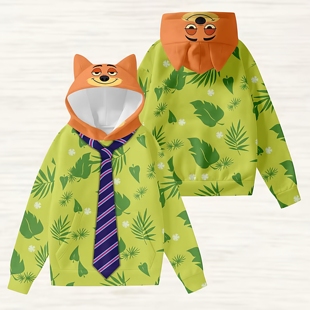 跨境热卖款疯狂动物园3d印花卫衣男女潮牌套头连帽衫