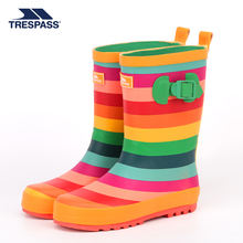 trespass趣越新品彩虹图案橡胶防水儿童装雨鞋