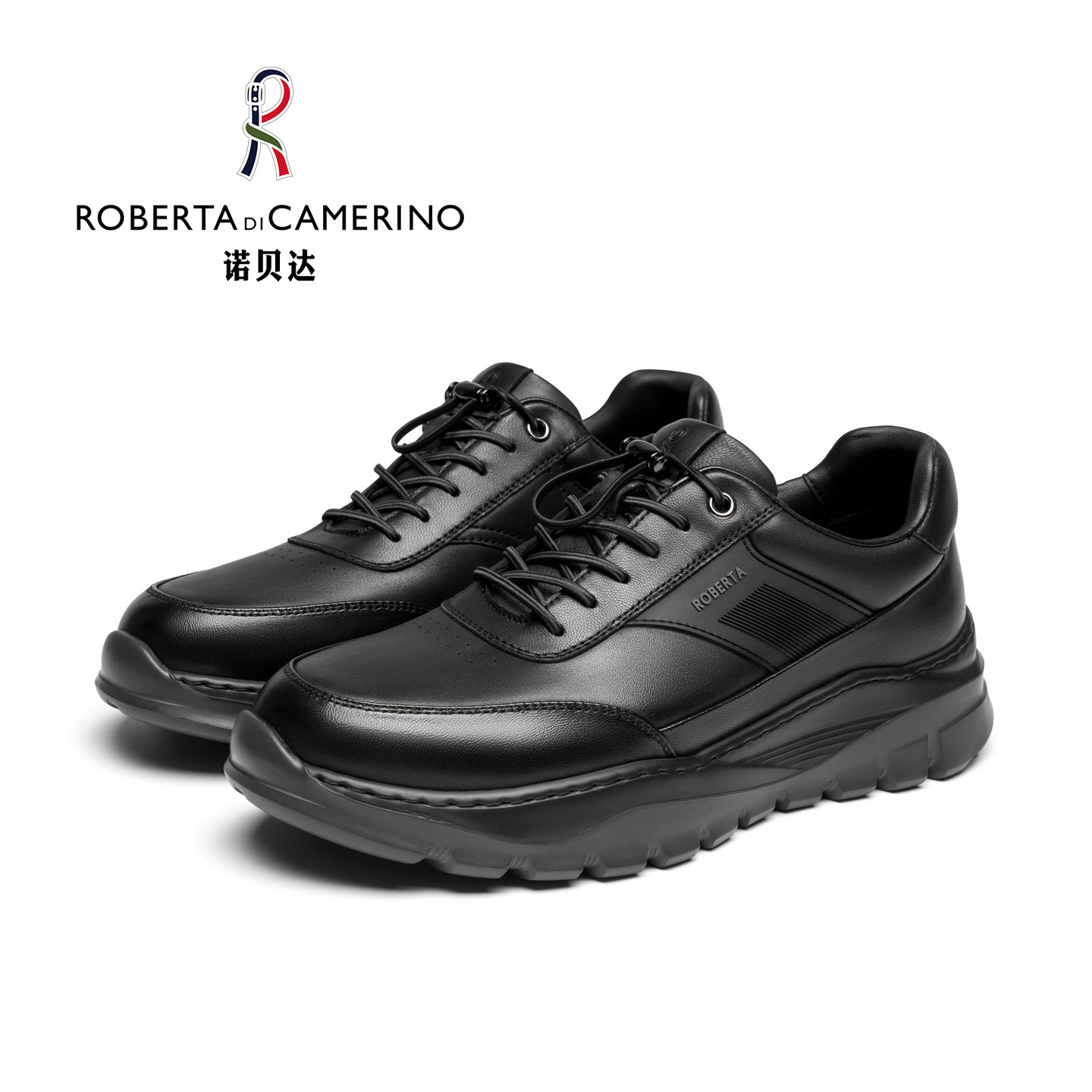 意大利诺贝达男鞋男士休闲皮鞋真皮厚底增高轻运动户外青年徒步鞋