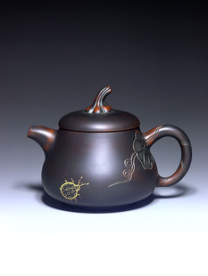 福禄壶广西钦州坭兴陶茶壶名家全手工紫泥家用茶具卢纪祖雕刻精品