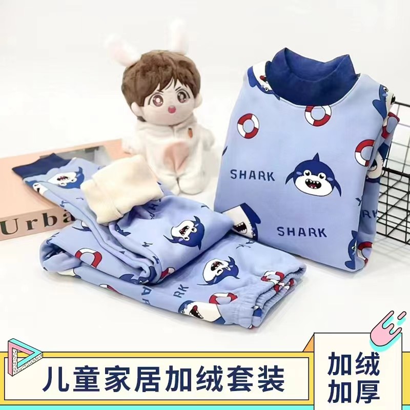 儿童加绒加厚保暖内衣套装