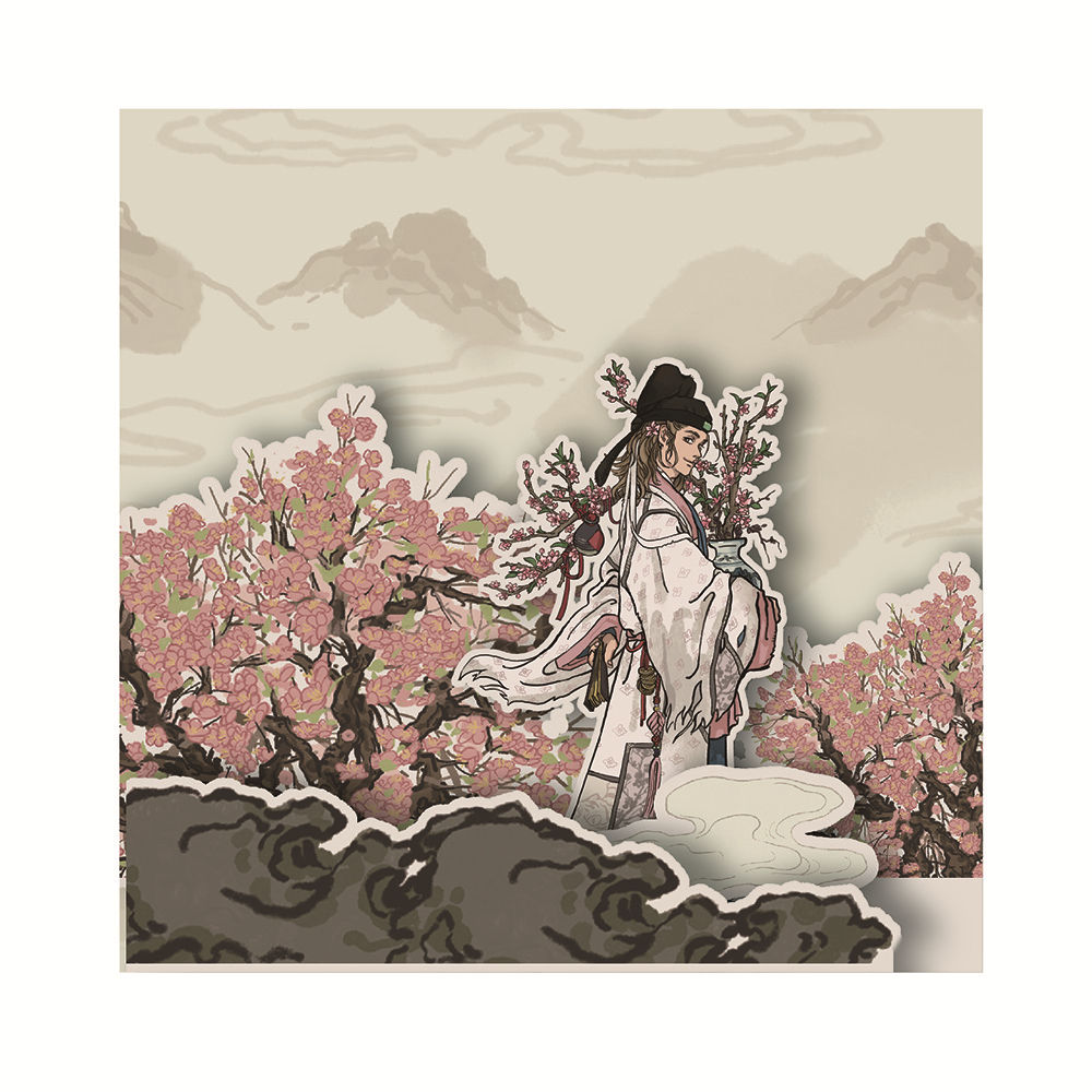 彩虹屋 gsc正版江南百景图立体卡片唐伯虎仇英沈周文徵明