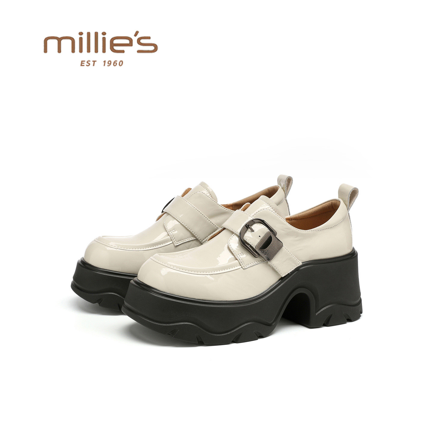 MILLIE'S/妙丽英伦风厚底玛丽珍鞋女2026春季新款圆头通勤小皮鞋,女鞋,玛丽珍鞋,淘宝优惠券,粉丝福利购,淘宝优惠卷