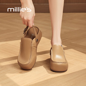 女款 妙丽勃肯鞋 春季 外穿一脚蹬软底休闲懒人鞋 MILLIE 包头拖鞋