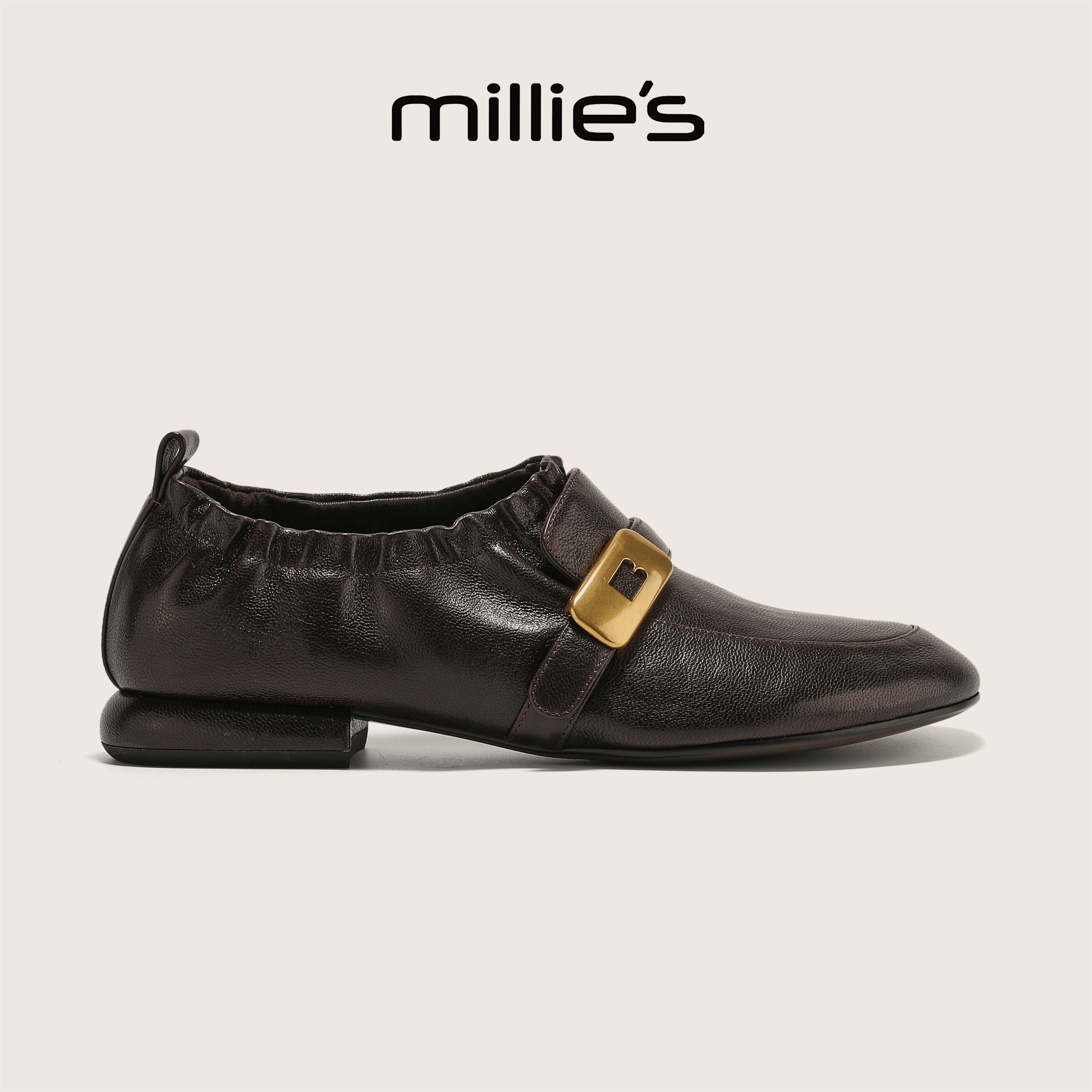 MILLIE'S/妙丽官方旗舰店秋季金属扣装饰巨好看单鞋女舒适不累脚C