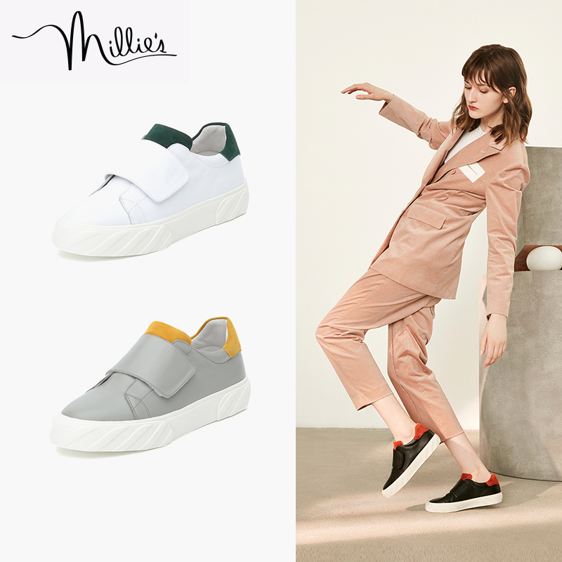 millie's/妙丽秋季专柜同款牛皮时尚厚底女休闲鞋T3612CM9|ruв категории Женская обувь, 低帮鞋, 休闲板鞋 - от Buy2taobao.com для оказания профессиональной услуги покупки агента Taobao