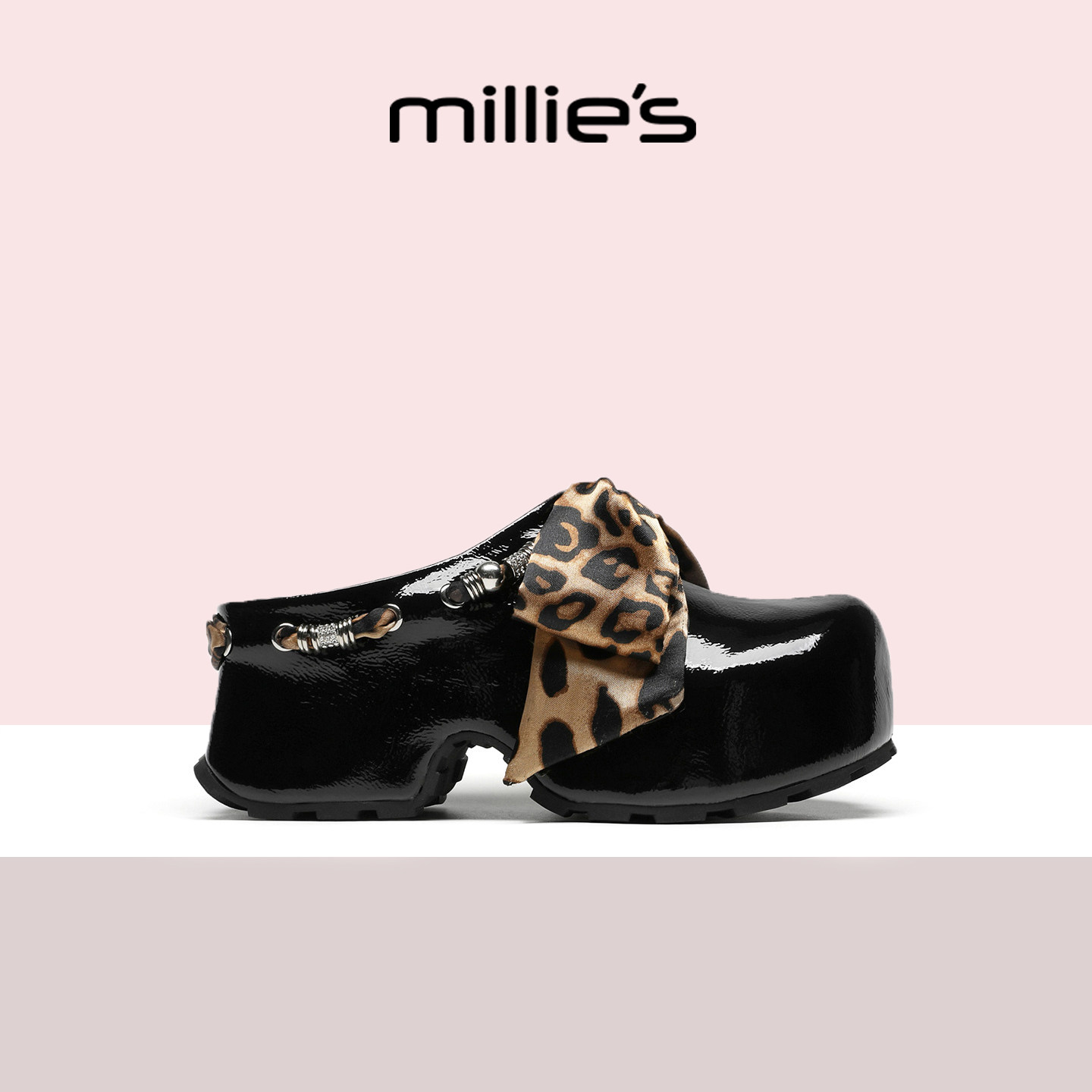 MILLIE'S/妙丽包头半拖鞋女2026夏季新款厚底外穿凉鞋法式高级感