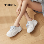 厚底休闲小白鞋 MILLIE 系带包头拖 女2026春季 新款 妙丽外穿拖鞋