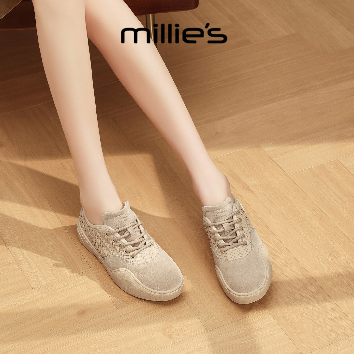 MILLIE'S/妙丽复古德训鞋女2026新款春季轻便舒适百搭休闲板鞋,女鞋,时尚休闲鞋,淘宝优惠券,粉丝福利购,淘宝优惠卷