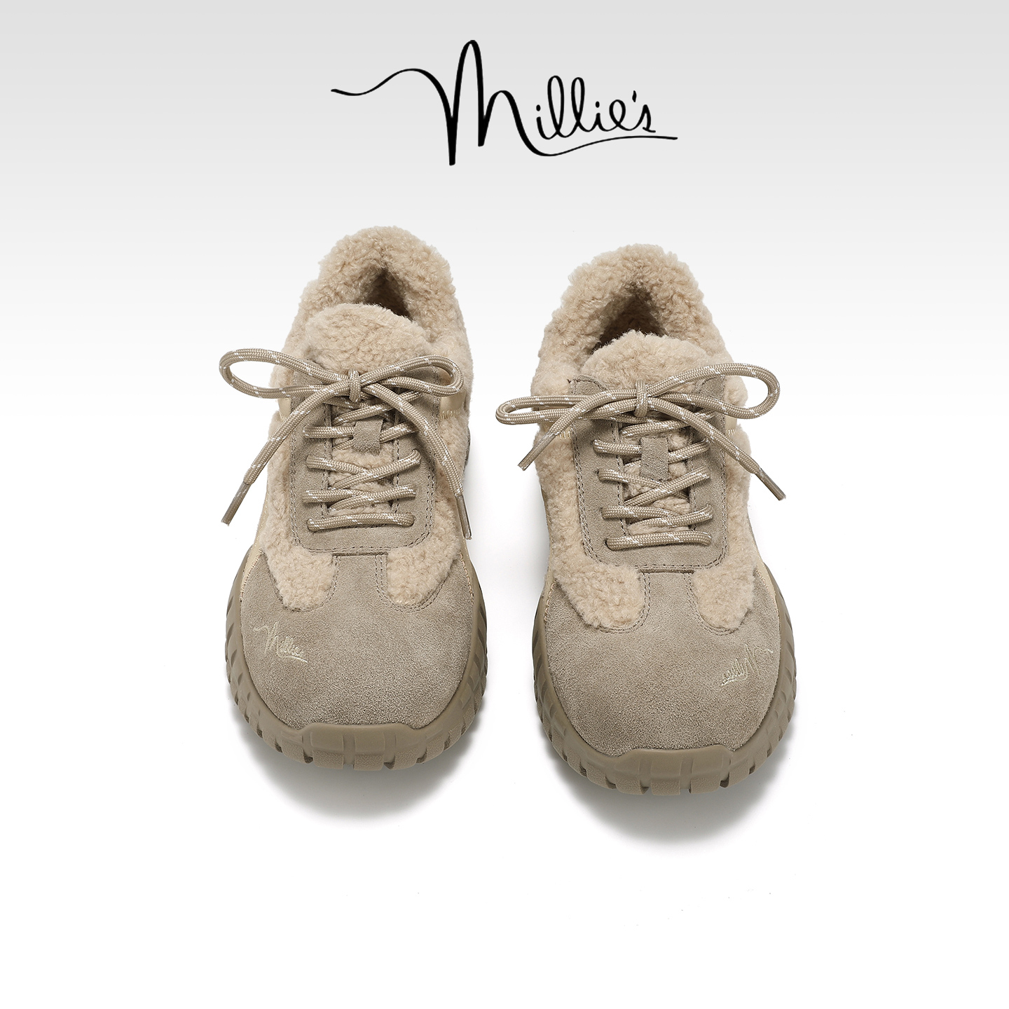 millies妙丽加绒德训鞋女款2025冬季新款运动休闲鞋棉鞋舒适女鞋