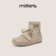 妙丽加绒袜靴女2025新款 冬季 MILLIE 拼接短靴时尚 保暖弹力靴子